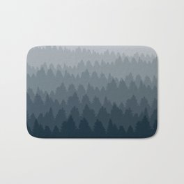 Blue Ombré Forest Bath Mat | Illustration, Pattern, Vector, Abstract 