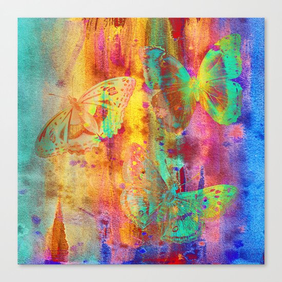 Colorful Butterfles Q Canvas Print