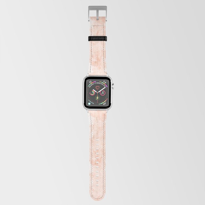 Pastel peach coral white elegant glitter floral Apple Watch Band