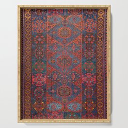 Antique Sumak Persian Kilim Rug - Bold, Colorful Vintage Traditional Turkish Carpet Print Serving Tray