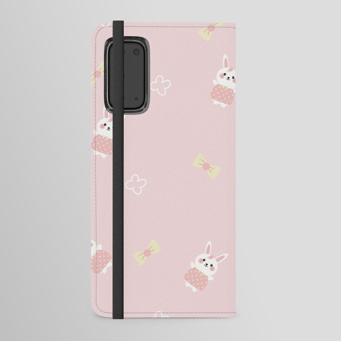 Happy Rabbit pink Android Wallet Case