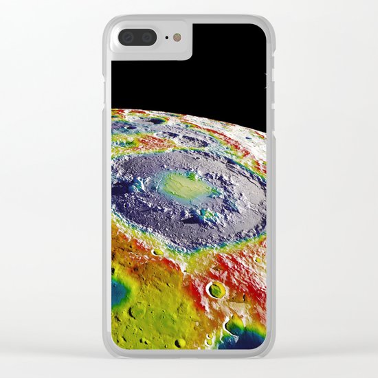 Rainbow Moon Surface Clear iPhone Case