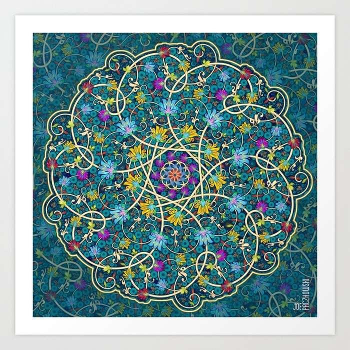 Turquoise swirl Art Print