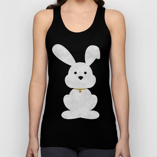Christmas Bunny Red Marble Unisex Tank Top