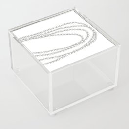 White Pearl Beaded Necklace Acrylic Box