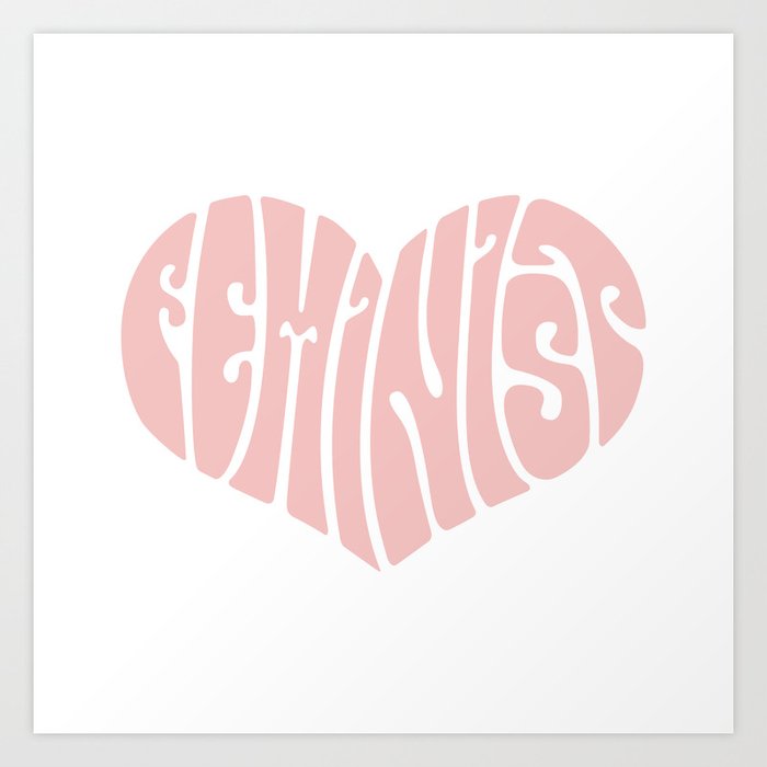 Feminist '70s Typography Heart Art Print by finka | Society6