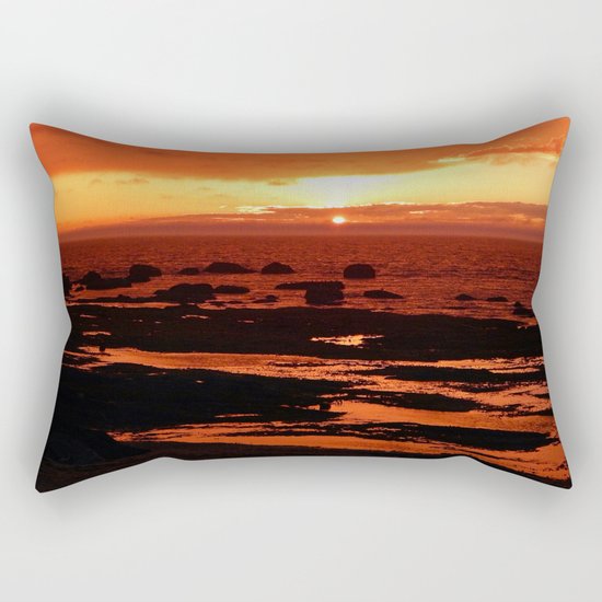 Sunset behind the Circle of Rocks Rectangular Pillow
