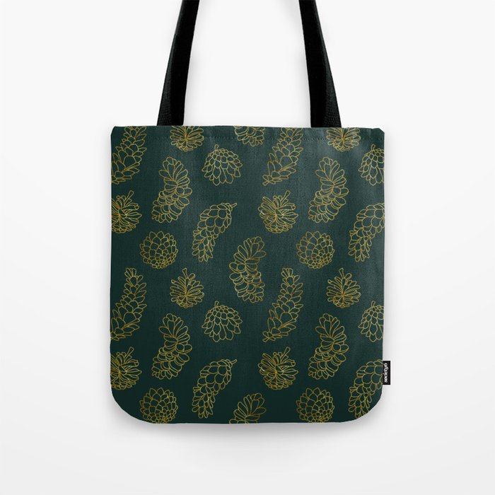 Gold pine and fir cones Tote Bag
