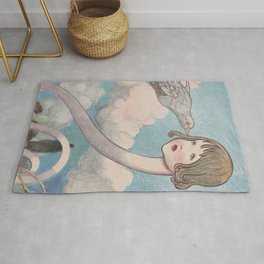 A LARGE PIGEON HAS FLOWN INTO HER FACE! - CHARLES ROBINSON Rug
