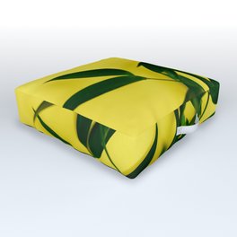 Leaves on Yellow Outdoor Floor Cushion