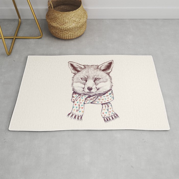 Fox and scarf Rug