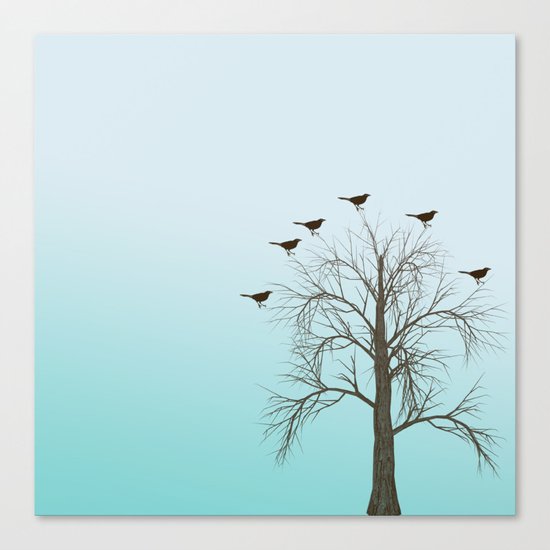 Tree with Birds Canvas Print