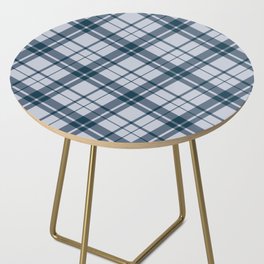 Blue gray diagonal gingham checked Side Table