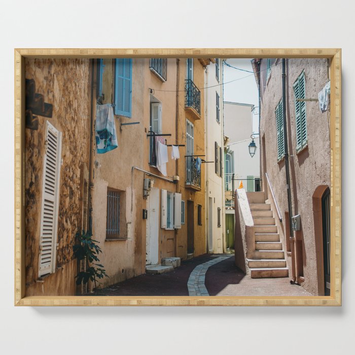Southern France Travel Photography - Provence Fine Art Photo - French Street in Cannes Serving Tray