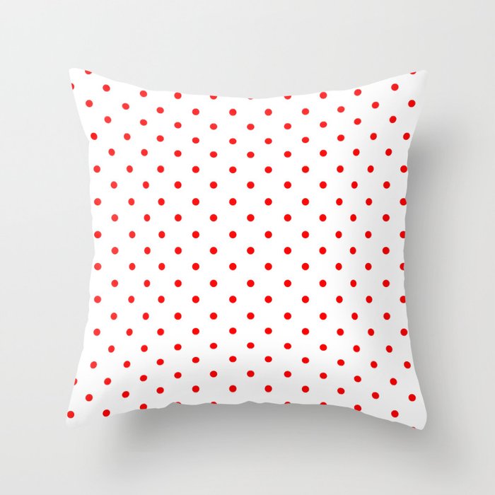 Dotted (Classic Red & White Pattern) Throw Pillow