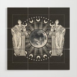 Greek statues cycle of the moon , vector art, tarot cards Wood Wall Art