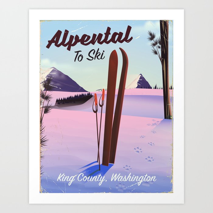 Alpental Ski King County, Washington Art Print