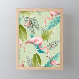 Pastel Flamingo Oasis #1 #tropical #wall #art #society6 Framed Mini Art Print