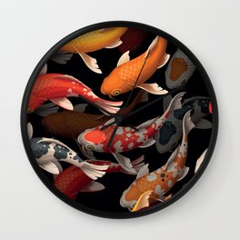 Lovely pattern koi carp Wall Clock