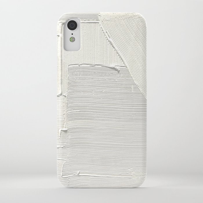 Relief [2]: an abstract, textured piece in white by Alyssa Hamilton Art iPhone Case