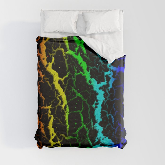 Cracked Space Lava - Light Spectrum Duvet Cover