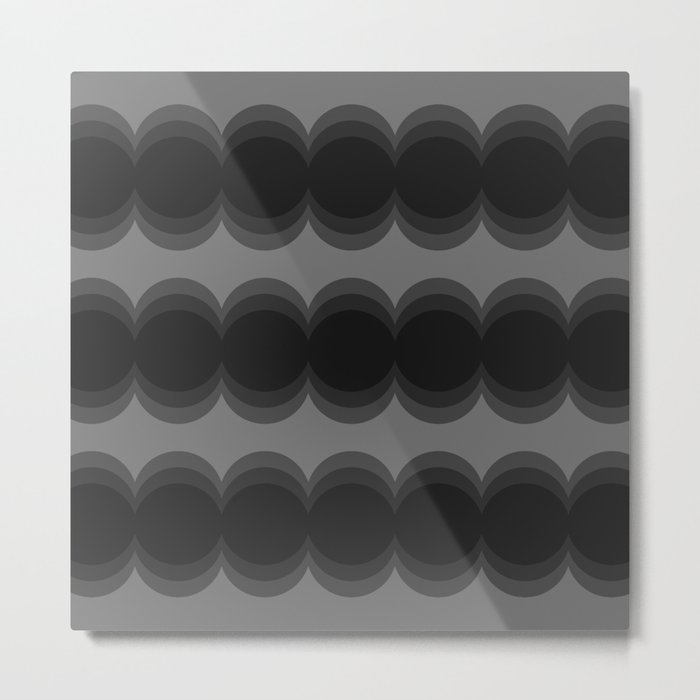 Four Shades of Black Circles Metal Print