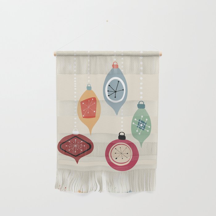 Retro Christmas Baubles Wall Hanging