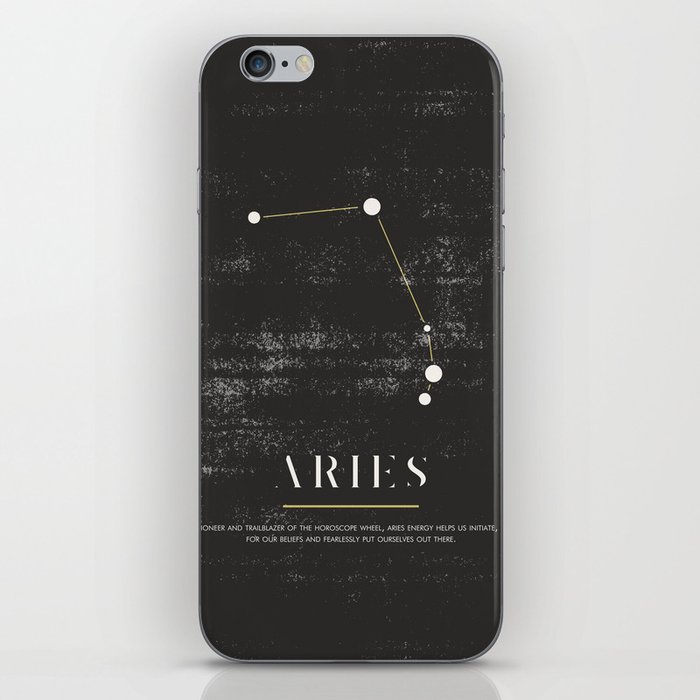 Aries - Zodiac Sign - Black and White Aesthetic iPhone Skin