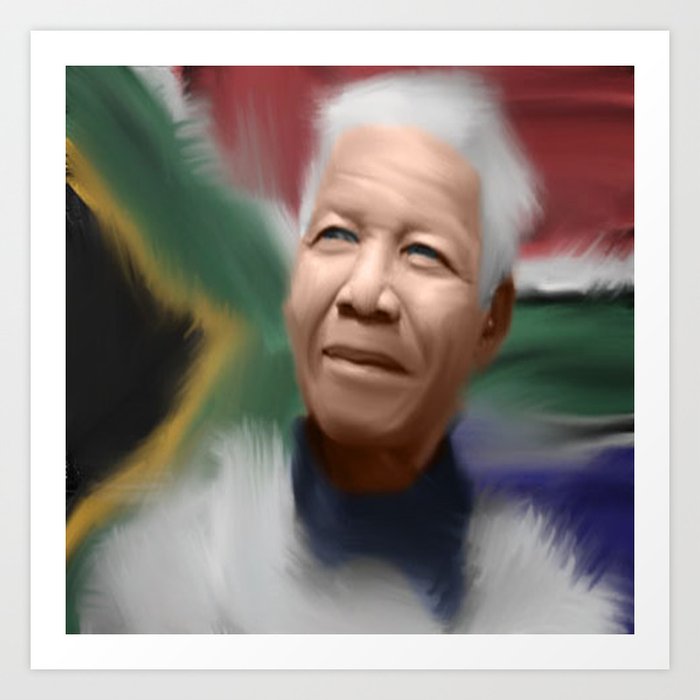 Nelson Mandela Digital Painting Art Print