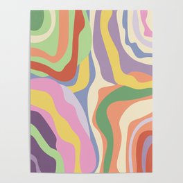 Retro Colorful Swirl Pattern Poster