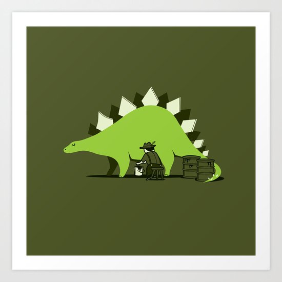 Crude oil comes from dinosaurs Art Print