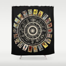 The Major Arcana & The Wheel of the Zodiac Shower Curtain