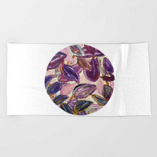 Purple Leaves Beach Towel