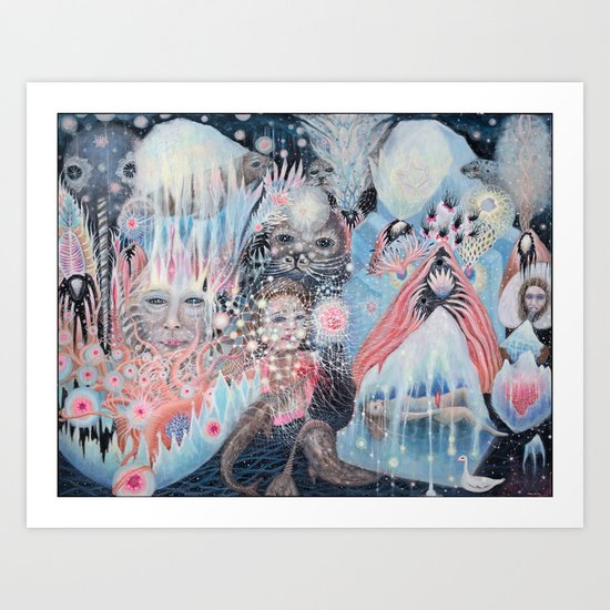 Otter Moon Art Print