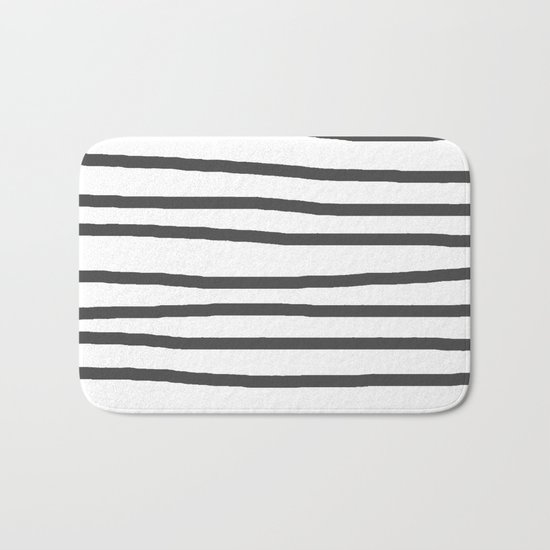 Simply Drawn Stripes in Simply Gray Bath Mat