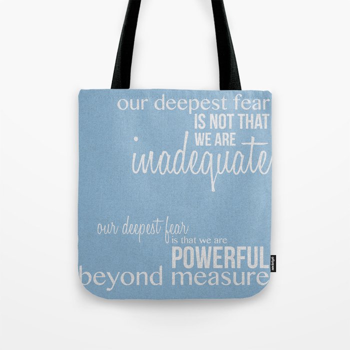 Our Deepest Fear - Coach Carter - Quote Poster Tote Bag