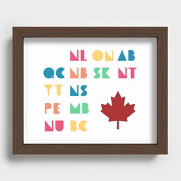 All 13 Canada Provinces and Territories with Maple Recessed Framed Print