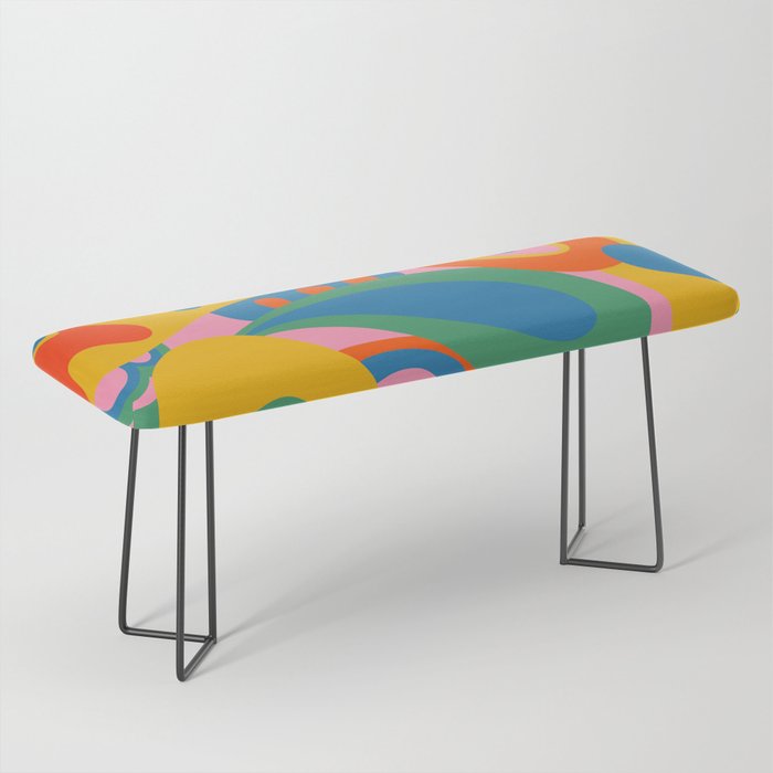 So Trippy Retro Psychedelic Abstract Pattern 2 in Rainbow Pop Colors Bench