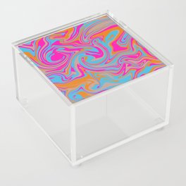 Pink, blue and orange swirl Acrylic Box