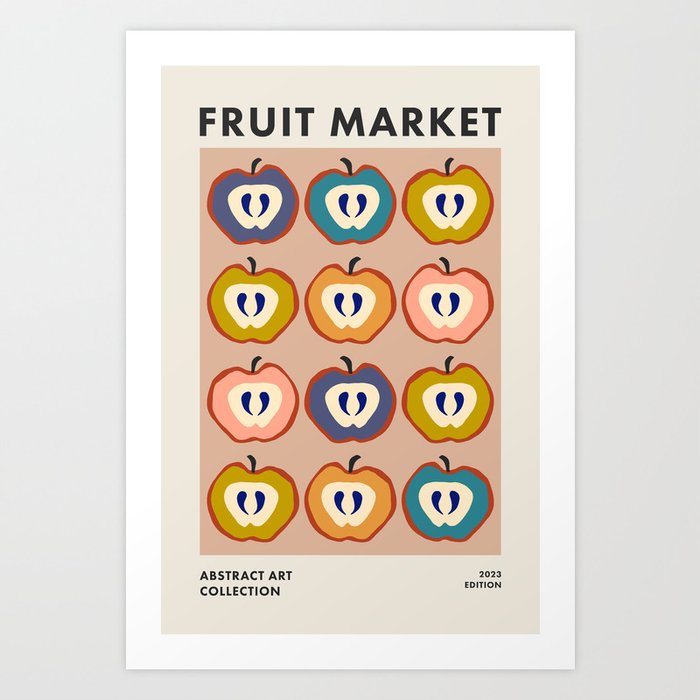 Fruit Market Retro Mid Century Modern Kitchen Art 5 Art Print