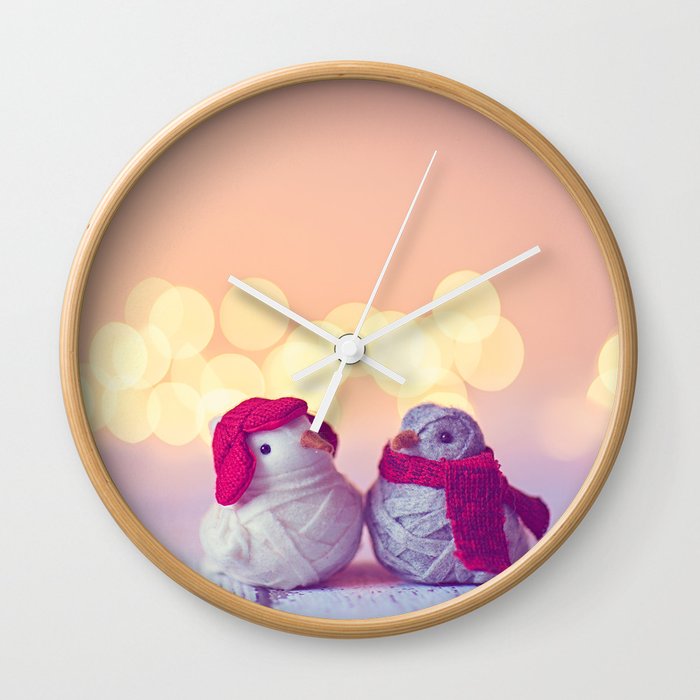 Happy Holidays, Christmas and Winter Photography Wall Clock