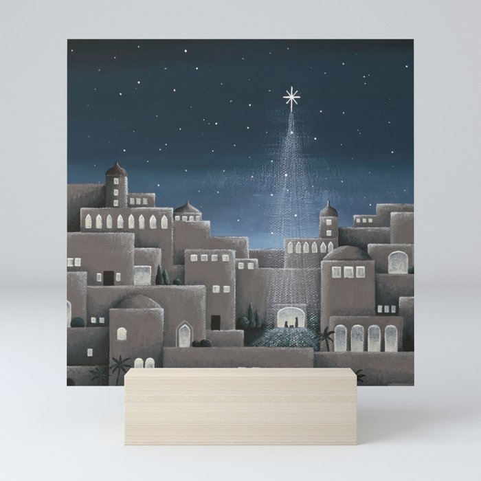 Bethlehem Night Nativity Scene Mini Art Print