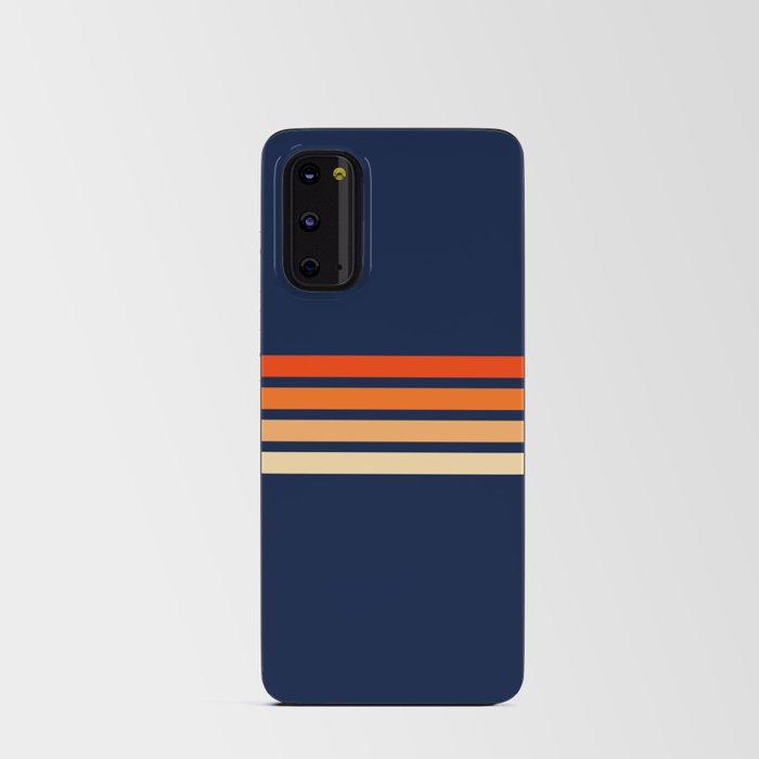 Minimal Orange Abstract Retro Racing Stripes 70s Style - Bluesane Android Card Case