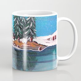 Lake Tree Landscape, Cedar Lake Coffee Mug | Evergreentrees, Painting, Minnesotalakes, Lakesside, Landscape, Cedarlake, Acrylic, Watercolor 