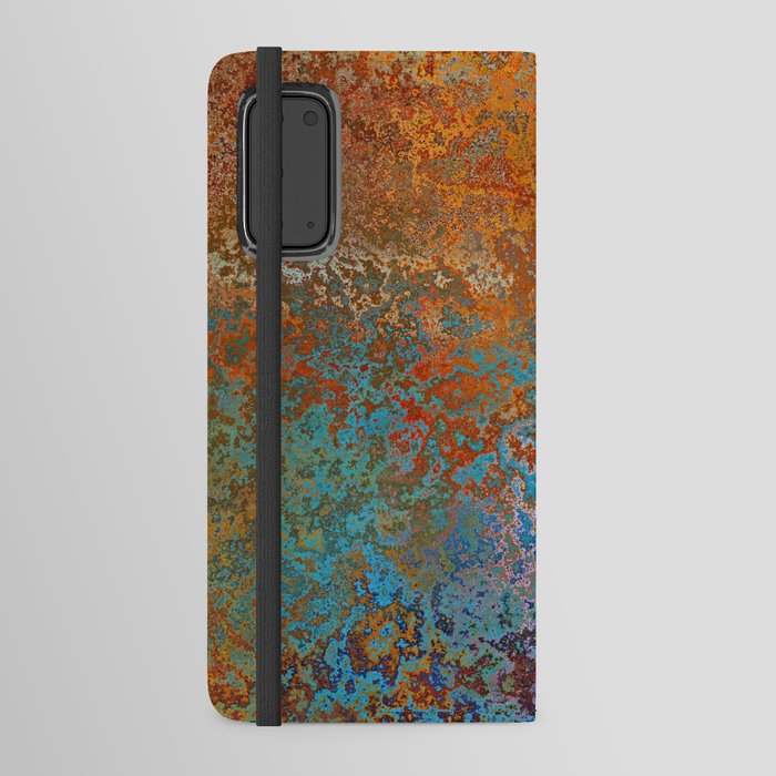 Vintage Rust, Terracotta and Blue Android Wallet Case