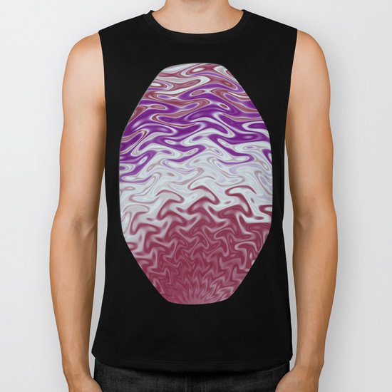 Fractal Rise in Pinks and Purples Biker Tank