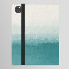 The Call of the Ocean 3 - Minimal Contemporary Abstract - White, Blue, Cyan iPad Folio Case