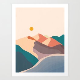 Mountains Beach Art Print