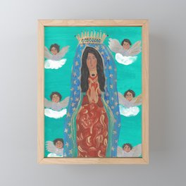 Virgen de Guadalupe con ángeles · · · Our Lady of Guadalupe with angels. Framed Mini Art Print