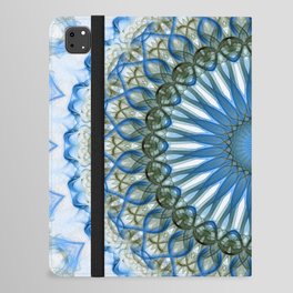 White,blue and green mandala iPad Folio Case